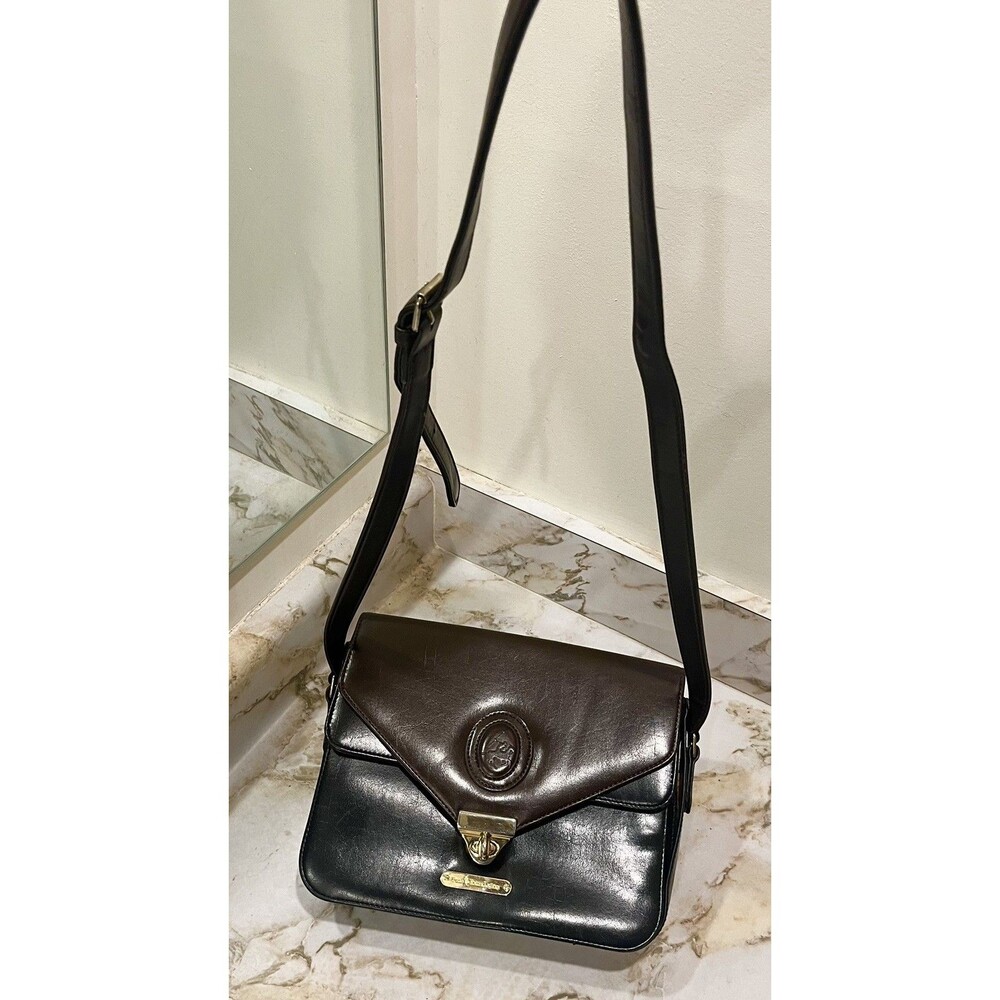 Vintage Polo Ralph Lauren Equestrian Leather Crossbody Purse Turn-Lock Bag
